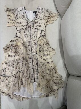 BCBGMaxAzria Cream Dress with Black Trim